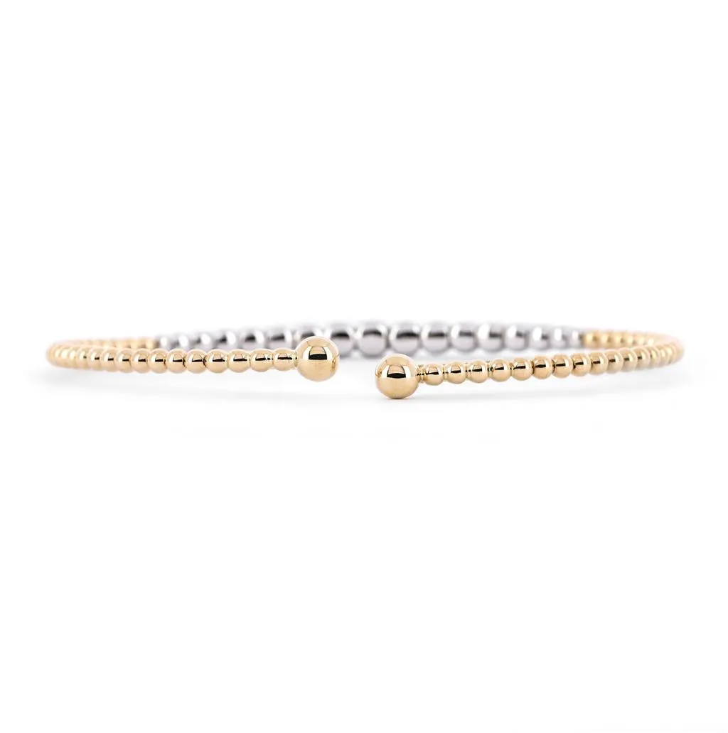 0.75ctw Diamond Bujukan Bangle - 6.25", White Gold, Yellow Gold