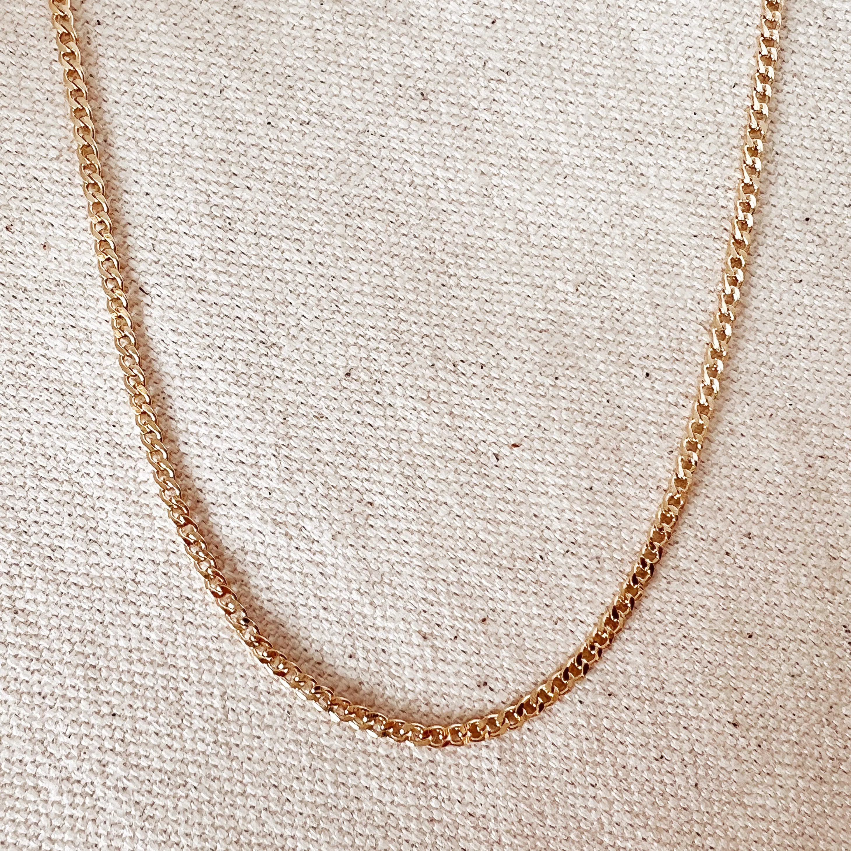 18k Gold Filled 2.0mm thickness Cuban Chain