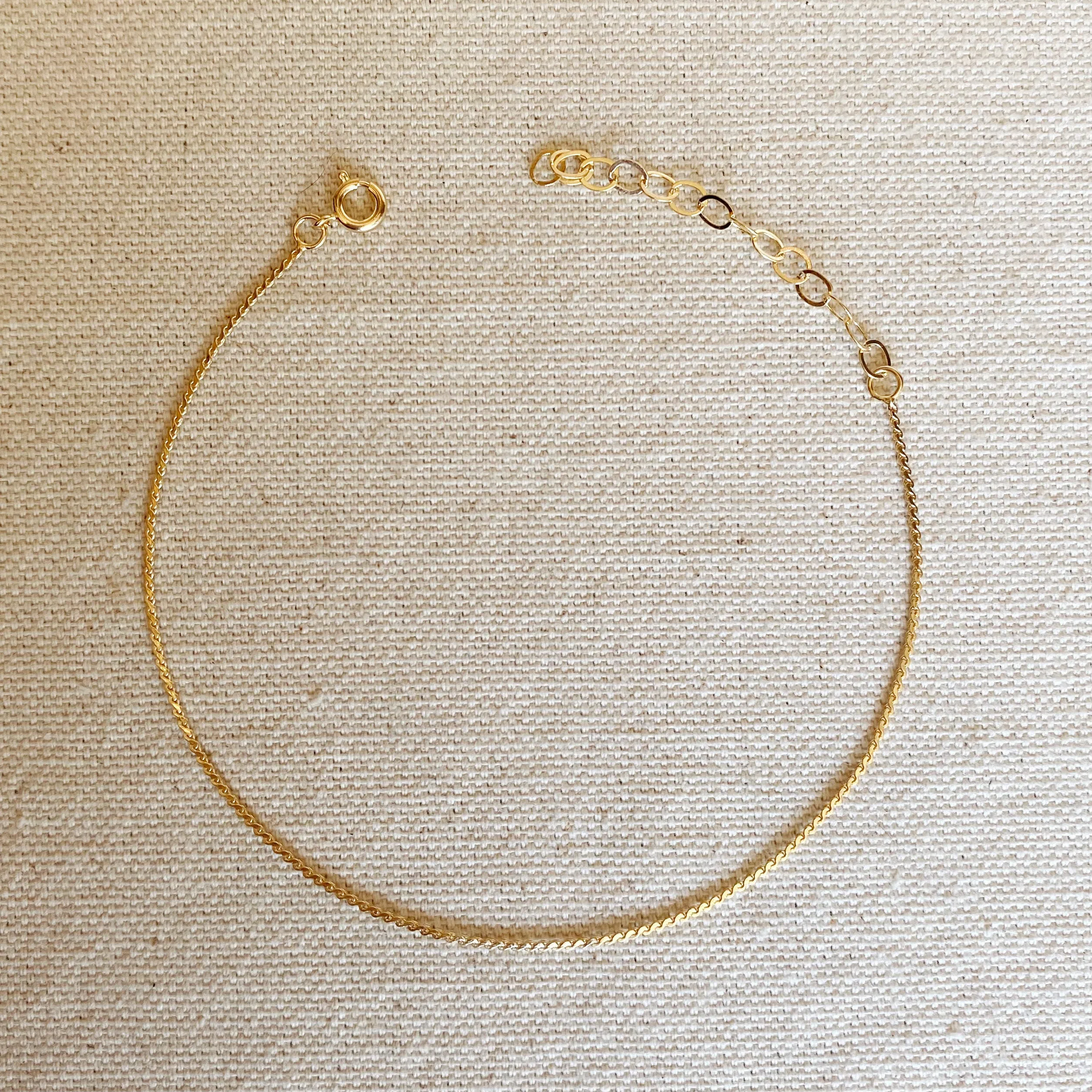 18k Gold Filled Delicate Anklet