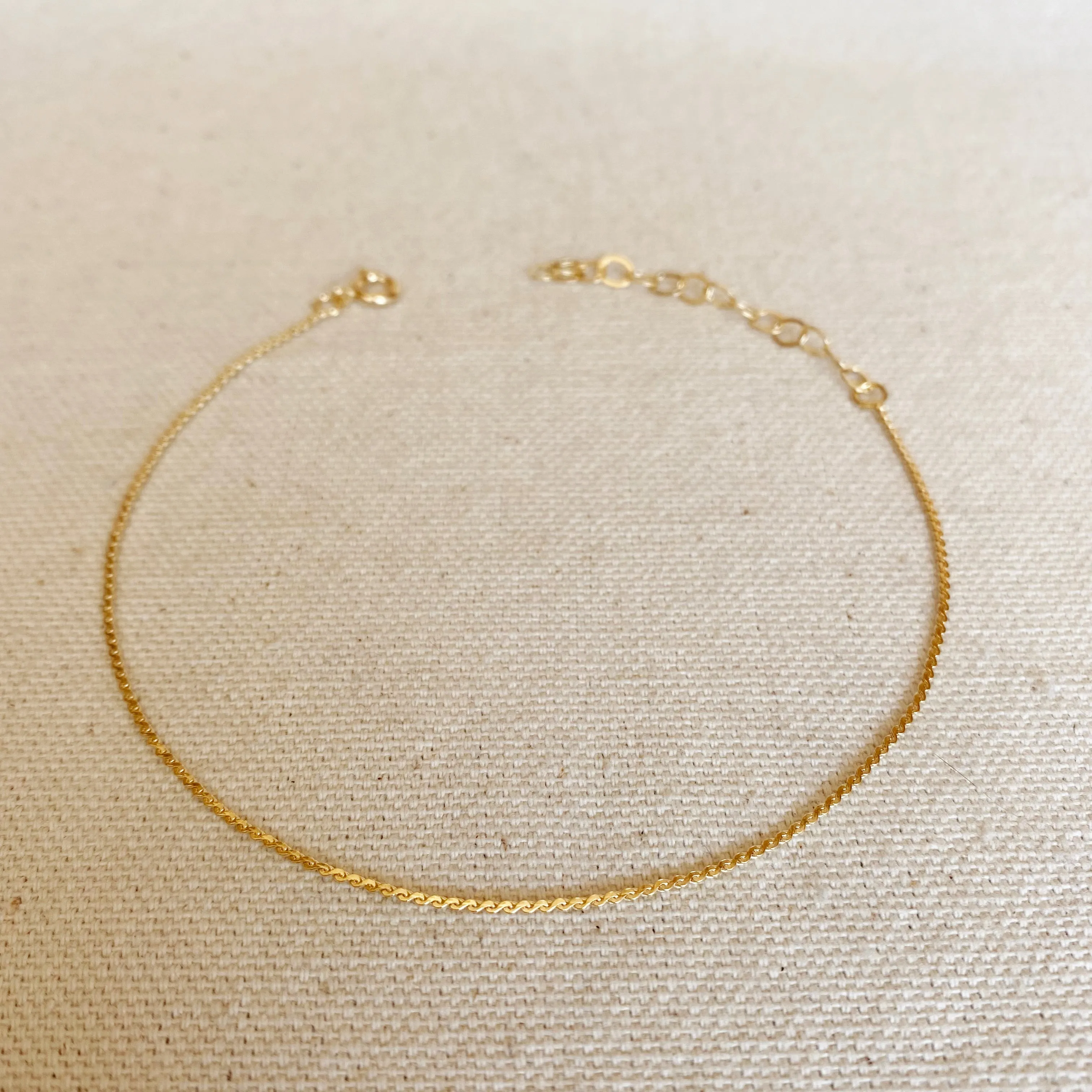 18k Gold Filled Delicate Anklet