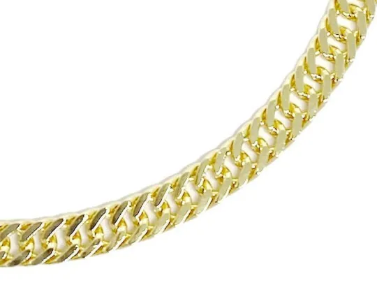 18k Gold Filled Double Cuban Link or Curb Chain 4.0mm Thickness Anklet