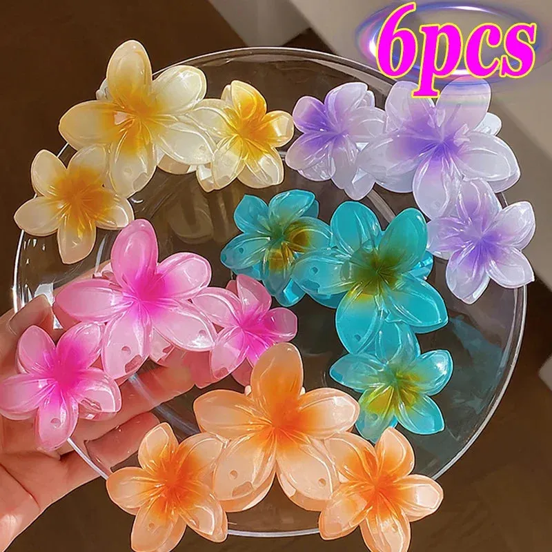 2024 Korean Kpop Egg Flowers Hair Clips Back of Head Retro Women Girls Hairpin Shark Clip Vacation Girls Hair Claws Accessories