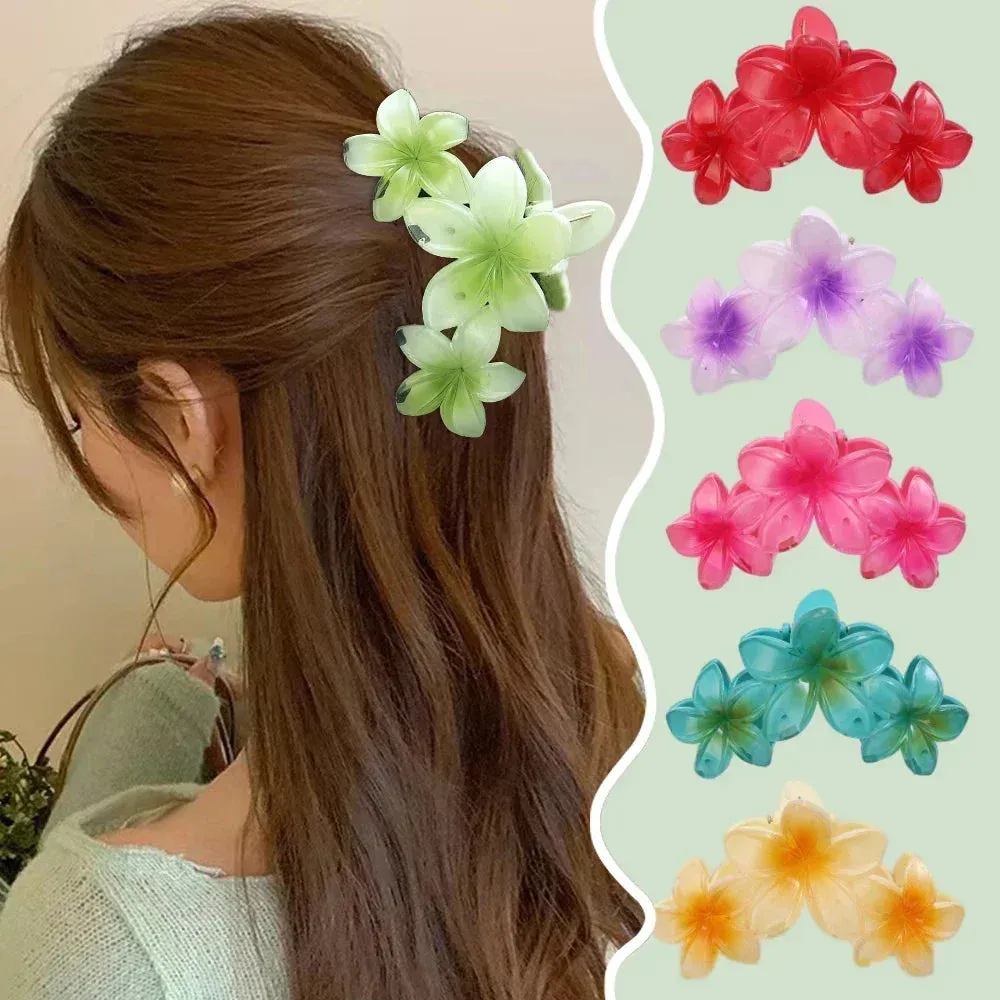 2024 Korean Kpop Egg Flowers Hair Clips Back of Head Retro Women Girls Hairpin Shark Clip Vacation Girls Hair Claws Accessories