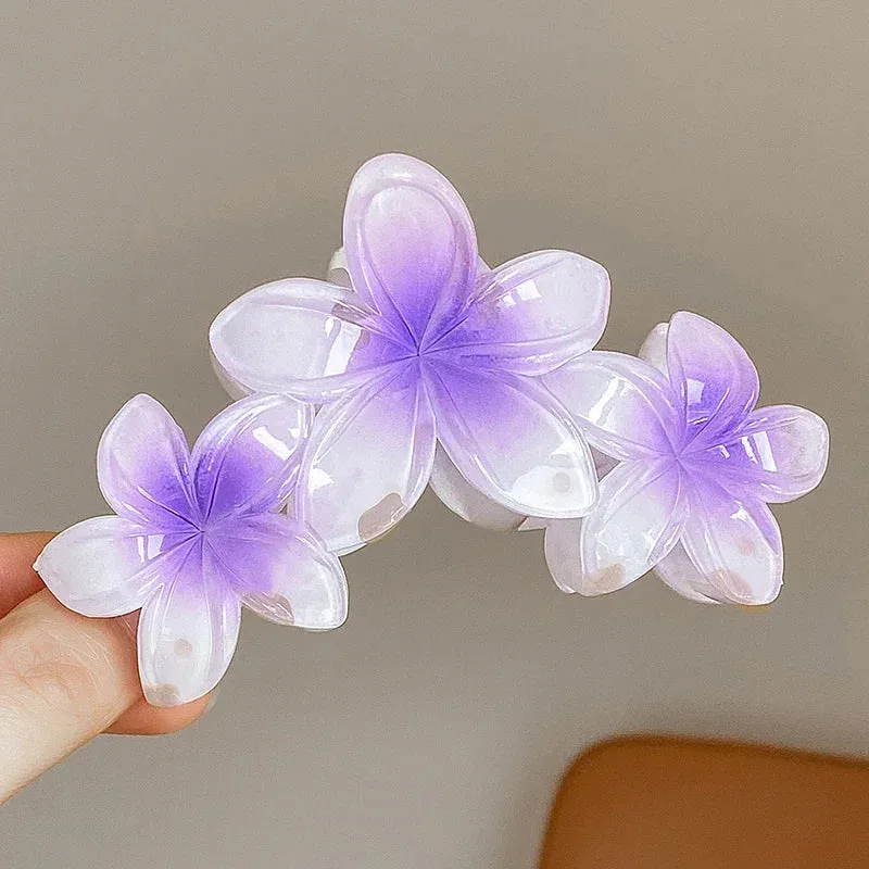 2024 Korean Kpop Egg Flowers Hair Clips Back of Head Retro Women Girls Hairpin Shark Clip Vacation Girls Hair Claws Accessories