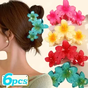 2024 Korean Kpop Egg Flowers Hair Clips Back of Head Retro Women Girls Hairpin Shark Clip Vacation Girls Hair Claws Accessories