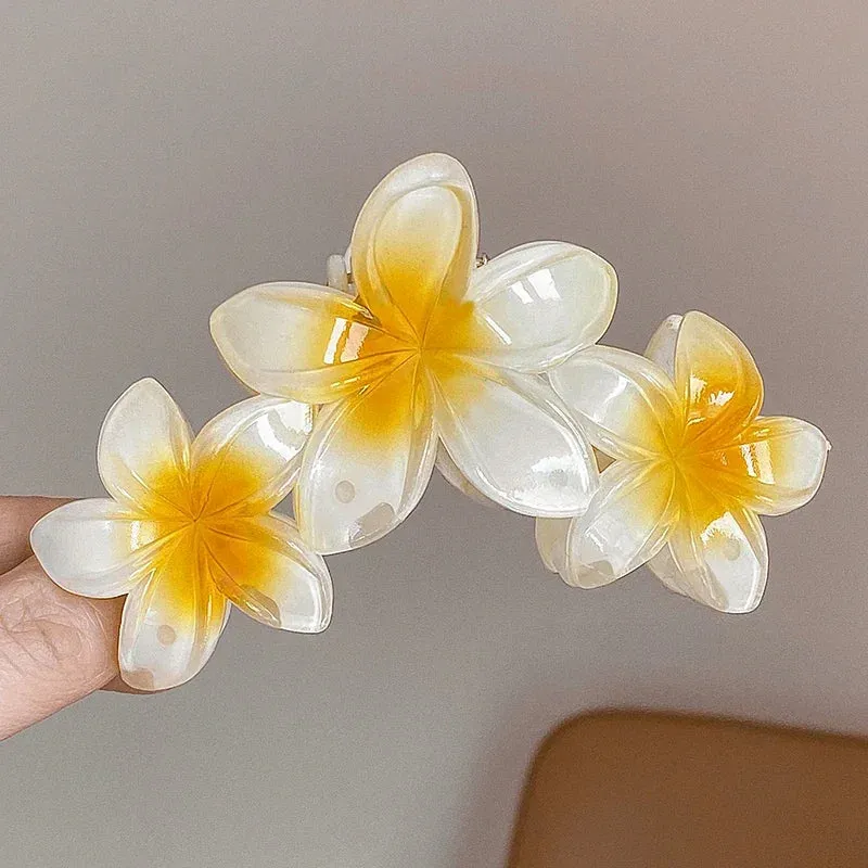 2024 Korean Kpop Egg Flowers Hair Clips Back of Head Retro Women Girls Hairpin Shark Clip Vacation Girls Hair Claws Accessories