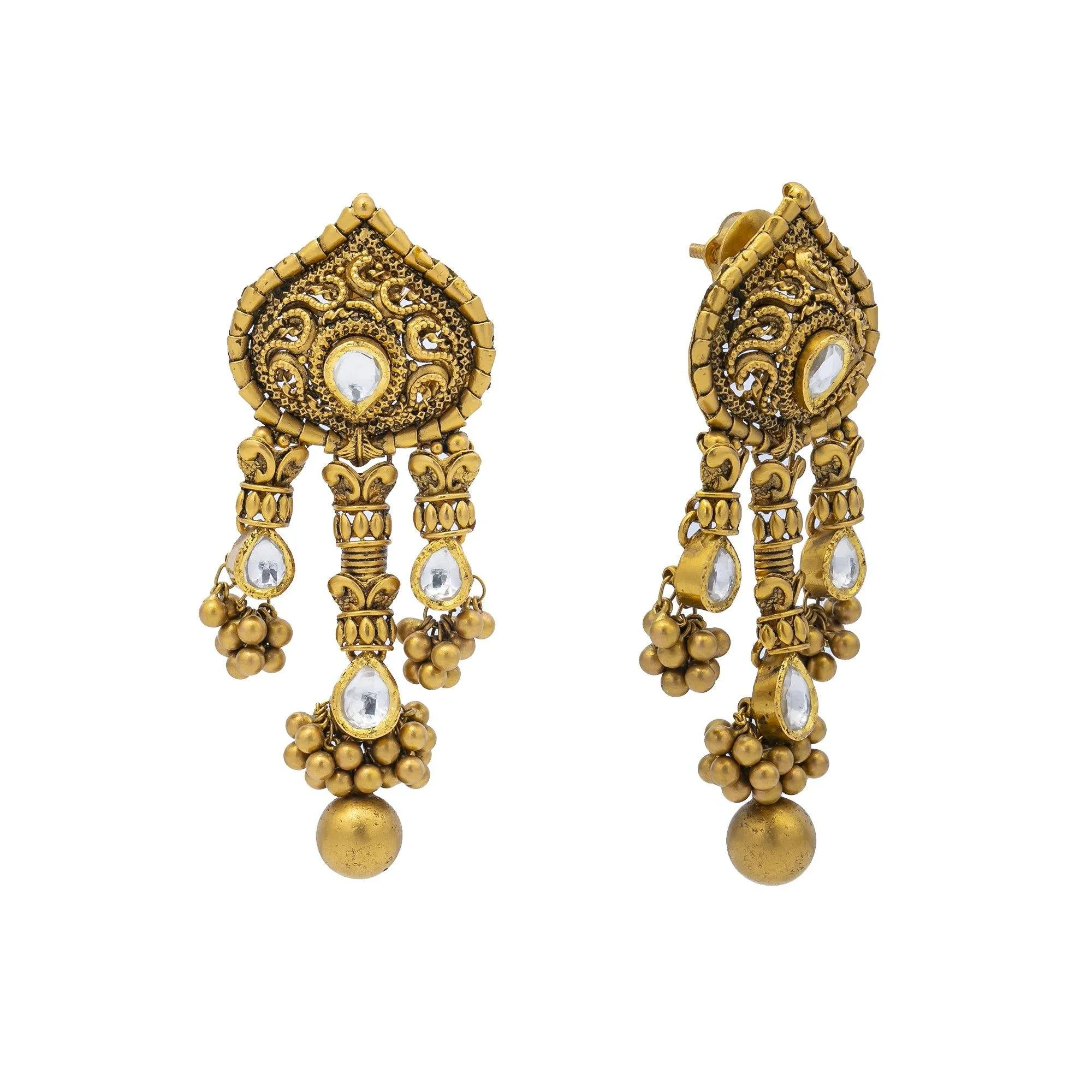 22K Gold Kundan Antique Jewelry Set