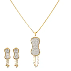 22K Multi-Tone Gold Pendant Set (11.7gm)