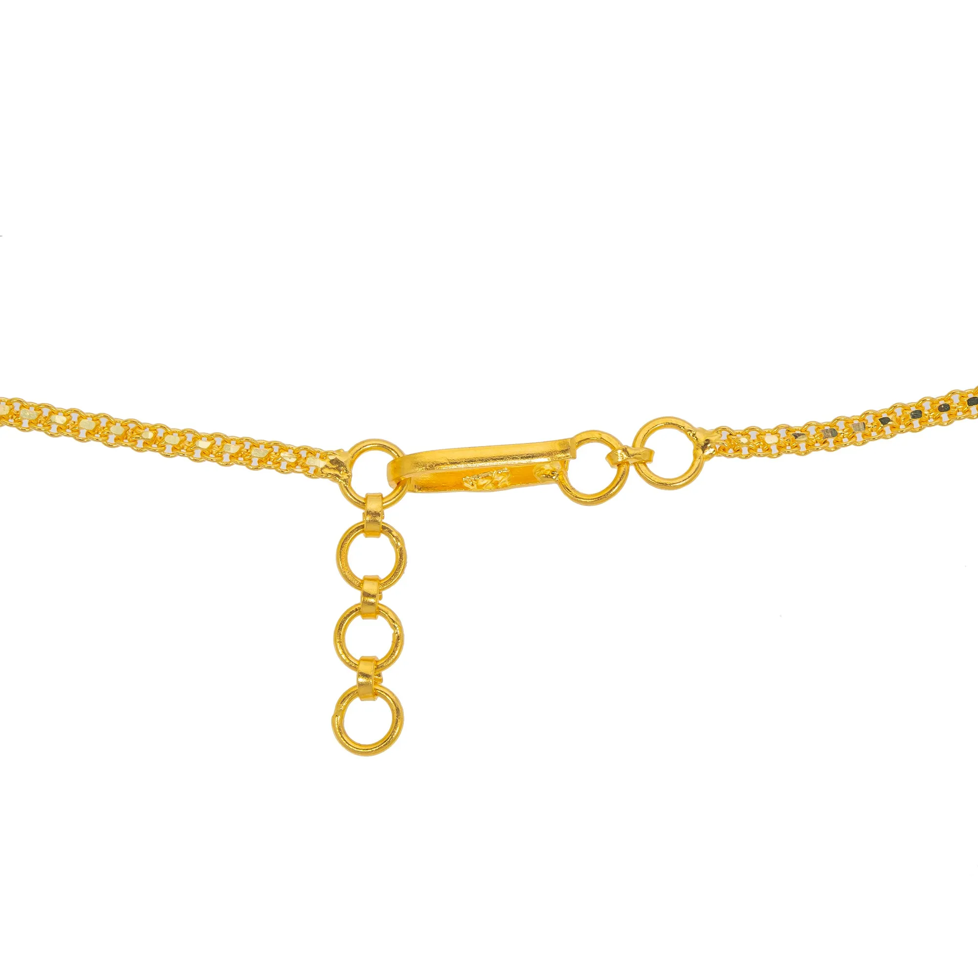 22K Yellow Gold & Multi-Stone Long Temple Necklace (76.6gm)