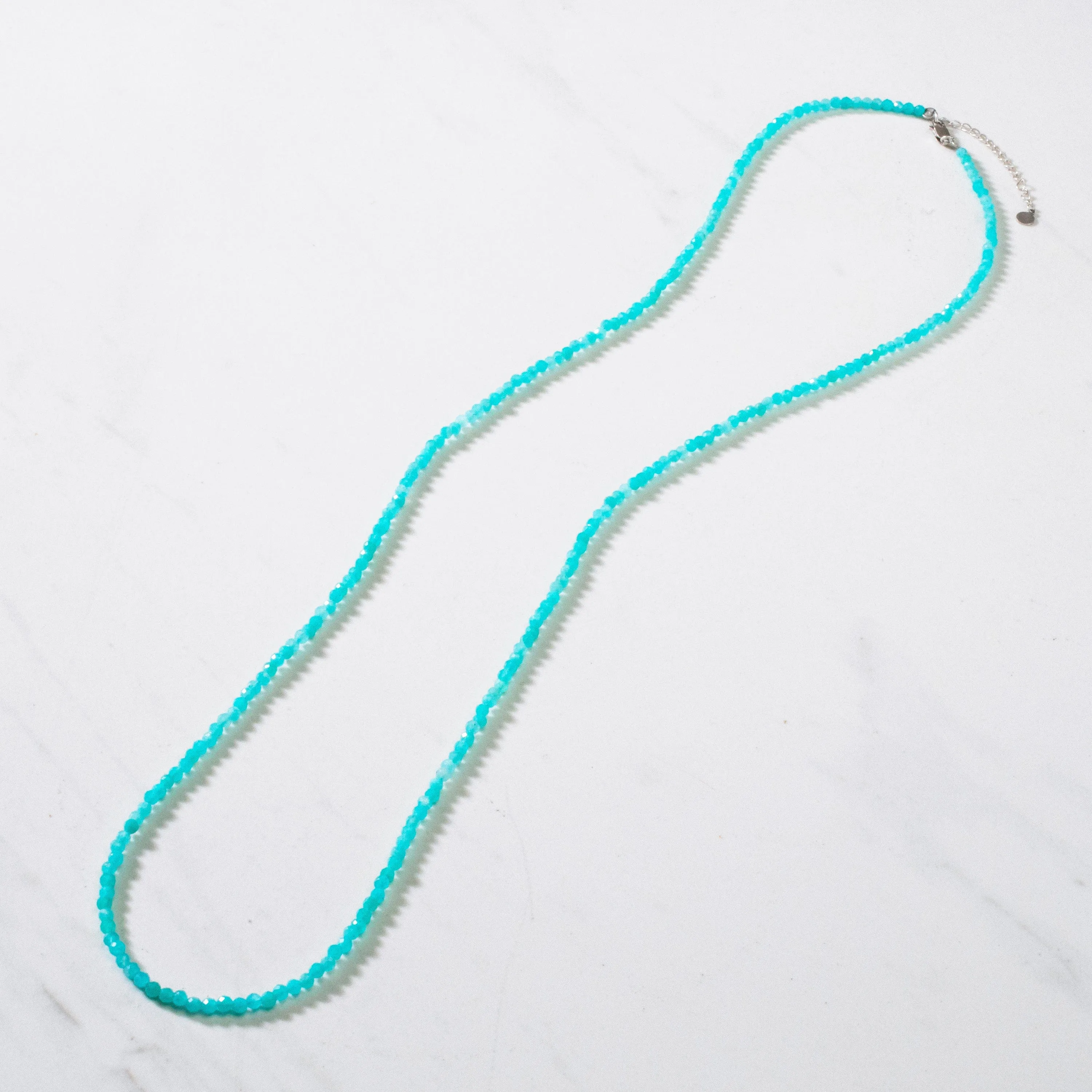 3mm Amazonite Faceted 31 Necklace / Multi Wrap Bracelet