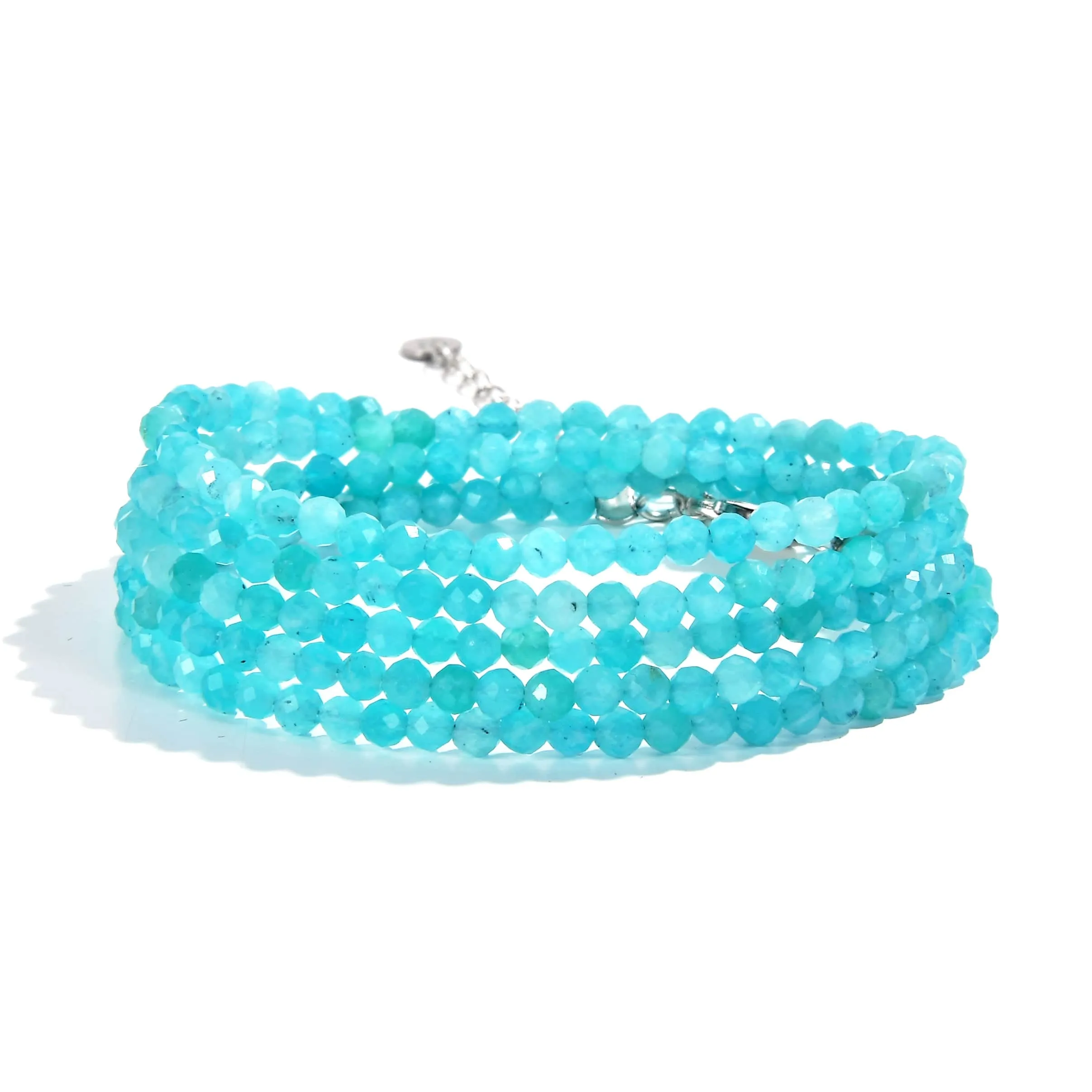 3mm Amazonite Faceted 31 Necklace / Multi Wrap Bracelet