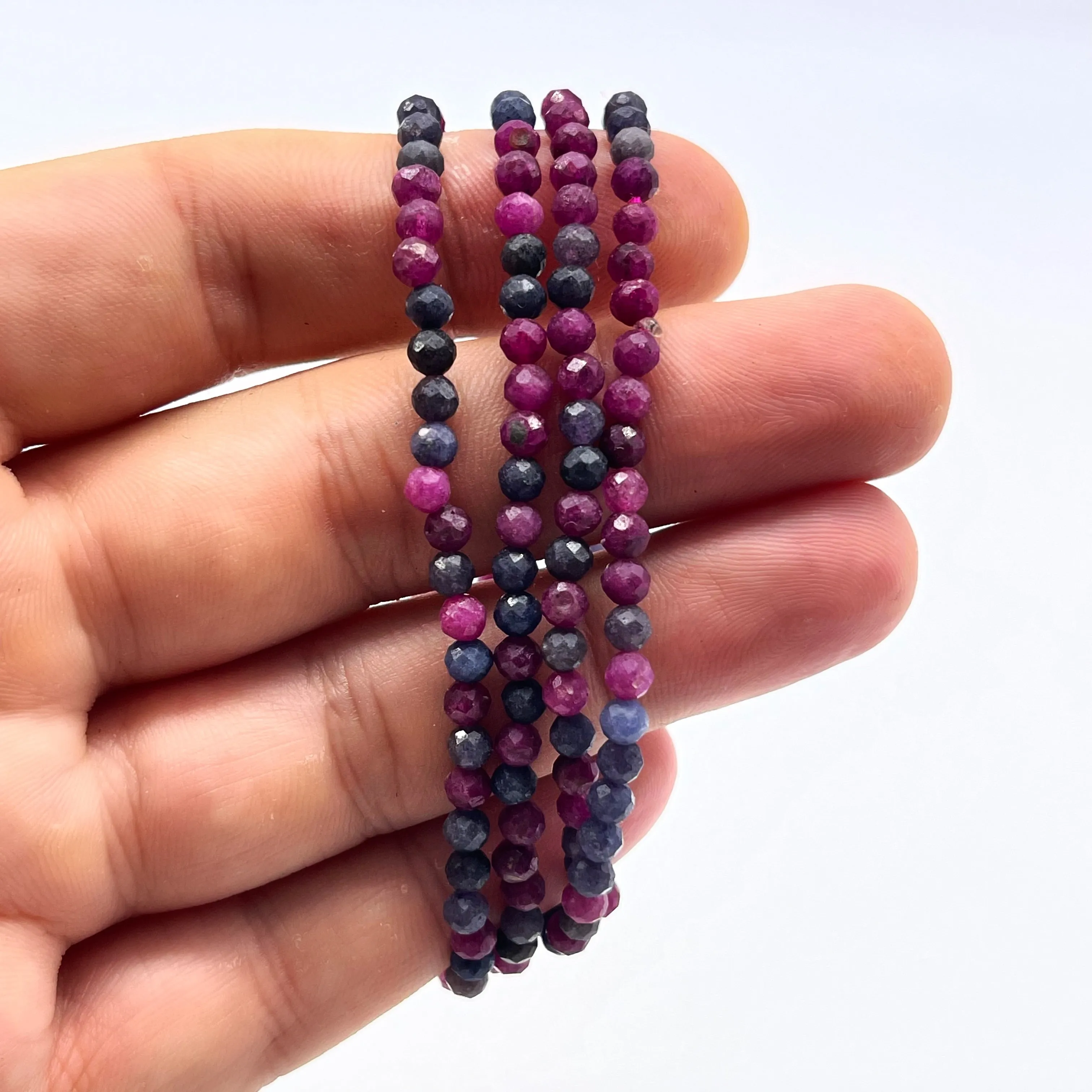 4mm Faceted Ruby Sapphire Bracelets