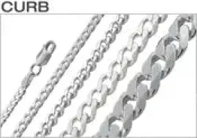 4MM Sterling Silver Curb Chain Necklace