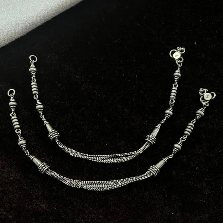 925 antique silver anklet\\ handmade anklet\\traditional antique silver jewelry for woman