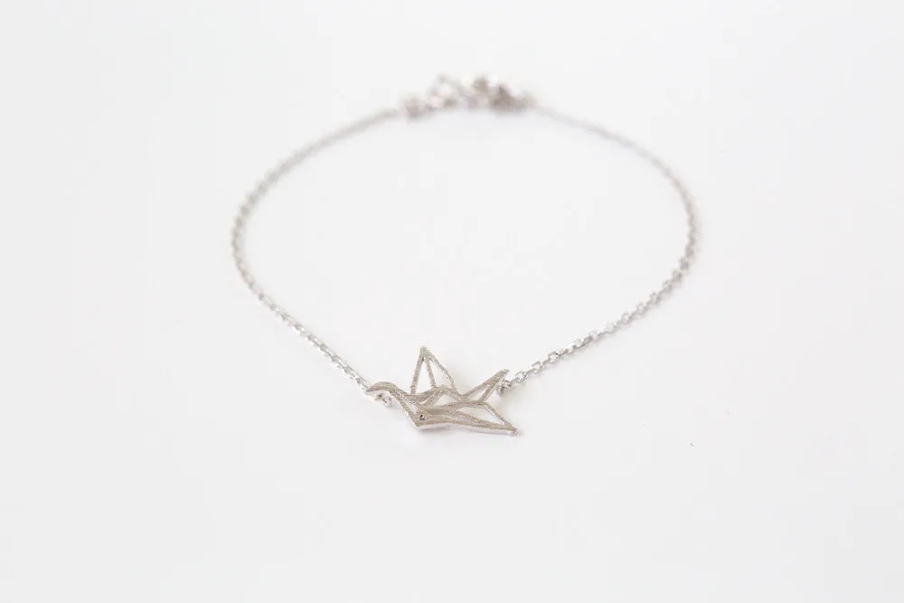 925 paper crane anklet-ap