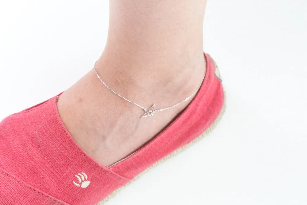 925 paper crane anklet-ap