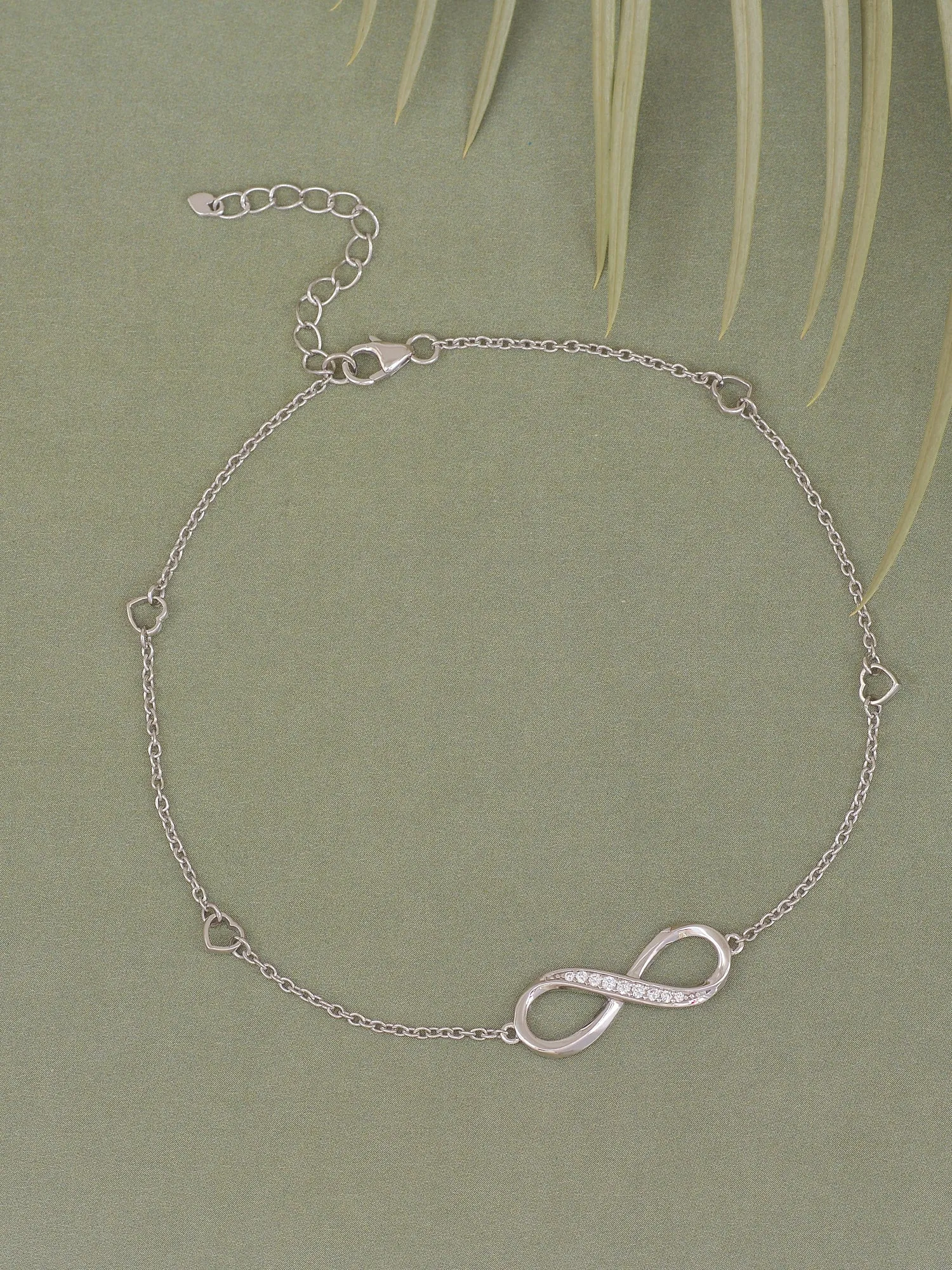 925 Sterling Silver Infinity Anklet For Women