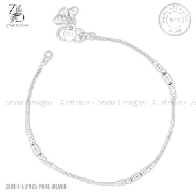 925 Sterling Silver Sleek Anklets - Single