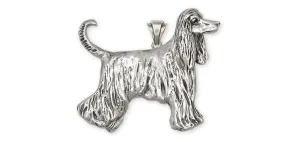 Afghan Hound Pendant Jewelry Sterling Silver Handmade Dog Pendant AF6-P