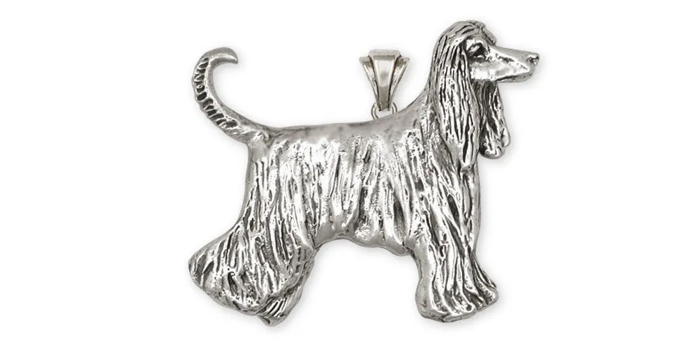 Afghan Hound Pendant Jewelry Sterling Silver Handmade Dog Pendant AF6-P