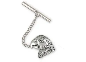 African Grey Jewelry Sterling Silver Handmade African Grey Tie Tack  AFG3X-TT