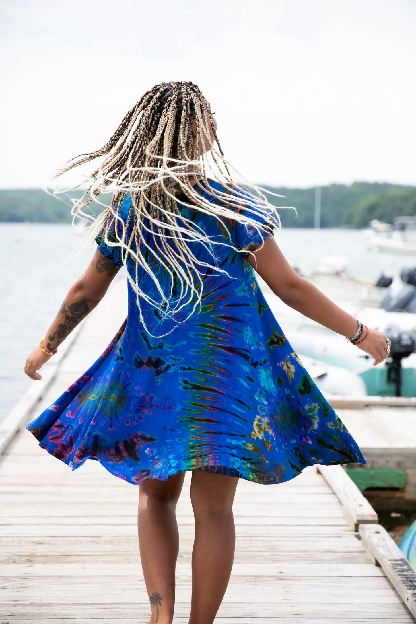 Althea Mudmee Tie Dye Short Sleeve Dress