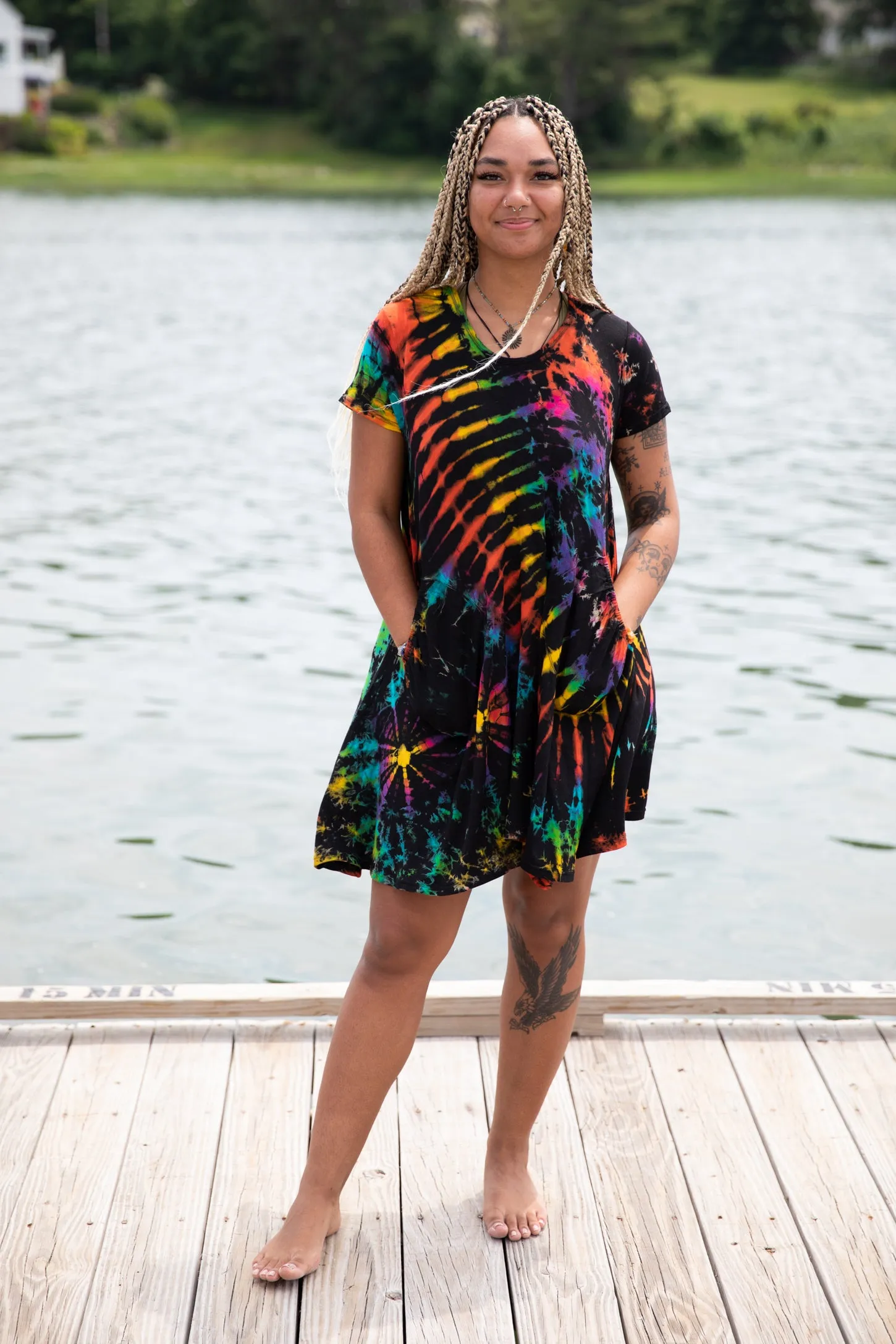 Althea Mudmee Tie Dye Short Sleeve Dress