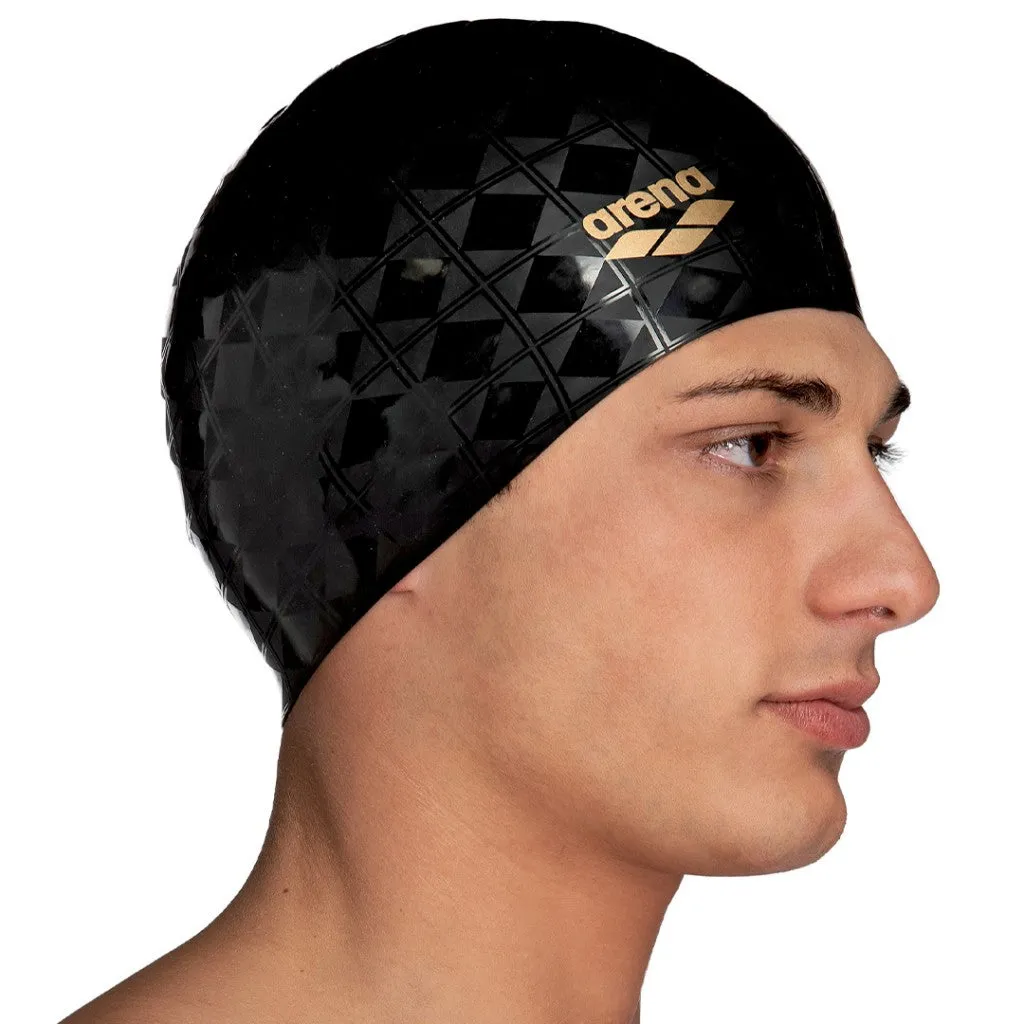 Arena 50th Anniversary Icons Team Stripe Swim Cap | Black