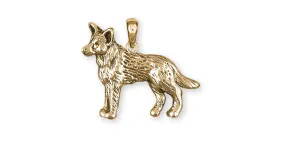 Australian Cattle Dog Jewelry Gold Vermeil Handmade Cattle Dog Pendant  ACD8-PVM