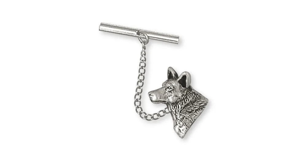 Australian Cattle Dog Tie Tack Jewelry Sterling Silver Handmade Dog Tie Tack ACD3-TT