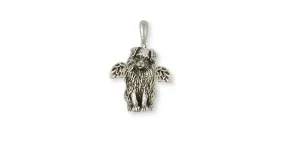 Australian Shepherd Angel Pendant Jewelry Sterling Silver Handmade Dog Pendant AU8-AP