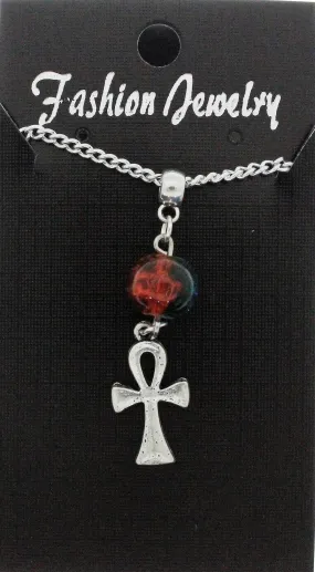 AVBeads Jewelry Charm Necklace Silver JWL-NW-BO-1012 Ankh