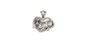 Basset Hound Pendant Jewelry Sterling Silver Handmade Dog Pendant BH2-P