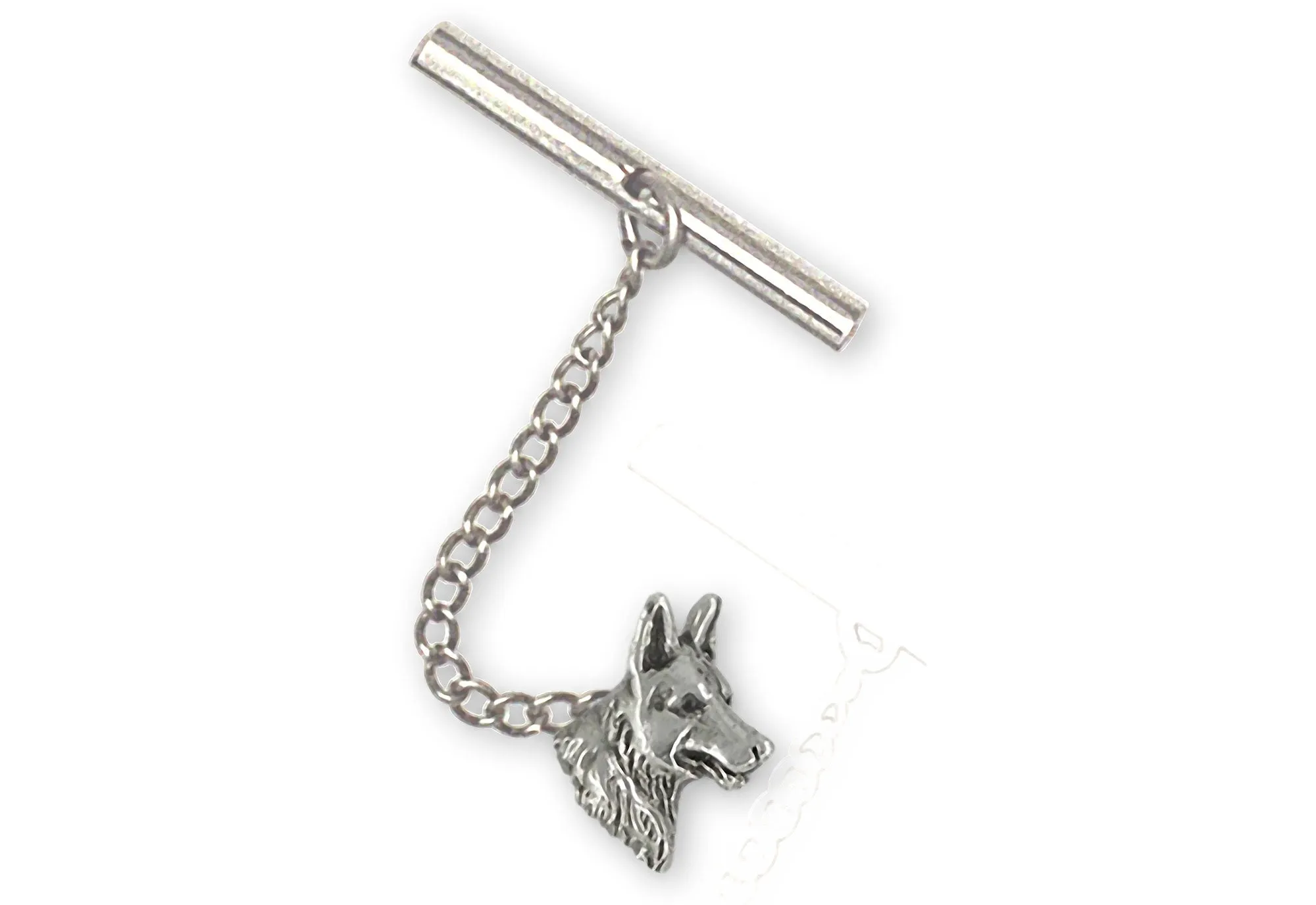 Belgian Malinois Jewelry Sterling Silver Handmade Belgian Malinois Tie Tack  BMA1-TT