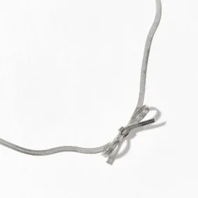 Bella Bow Necklace | Silver