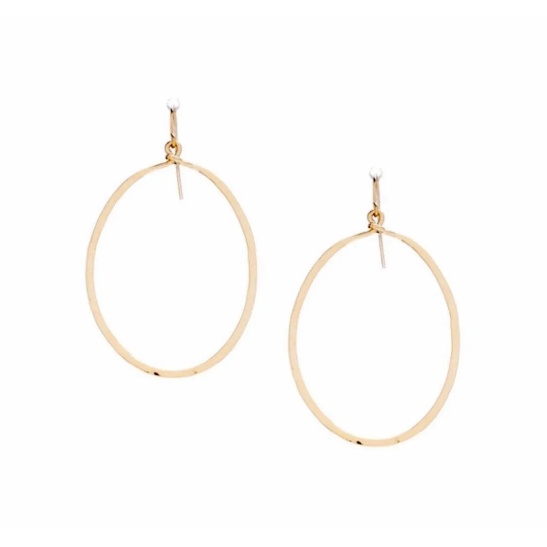 Bella Hammered Gold Round Earrings