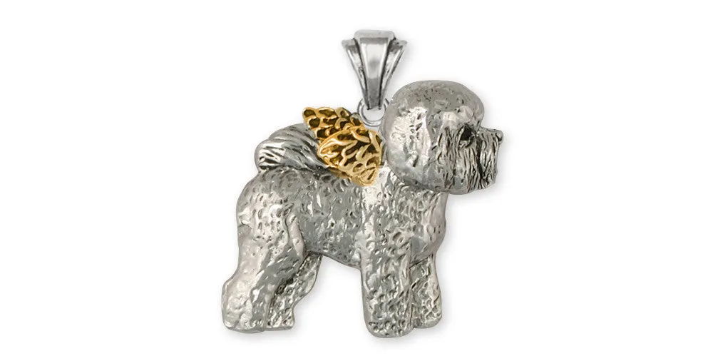 Bichon Frise Angel Pendant Jewelry Silver And Gold Handmade Dog Pendant BF21-TTAP