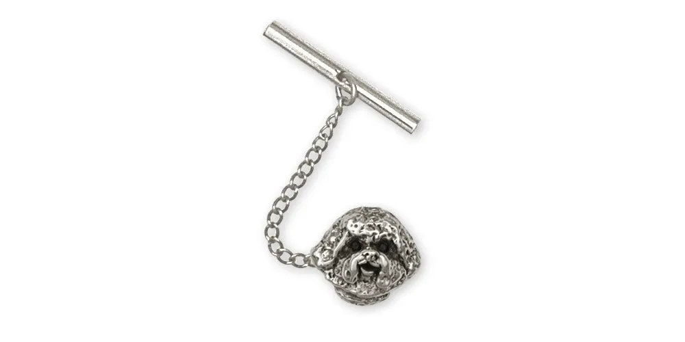 Bichon Frise Tie Tack Jewelry Sterling Silver Handmade Dog Tie Tack D07H-TT