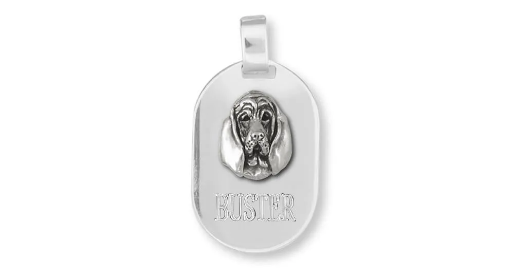 Bloodhound Pendant Jewelry Sterling Silver Handmade Dog Pendant BHD4-DT