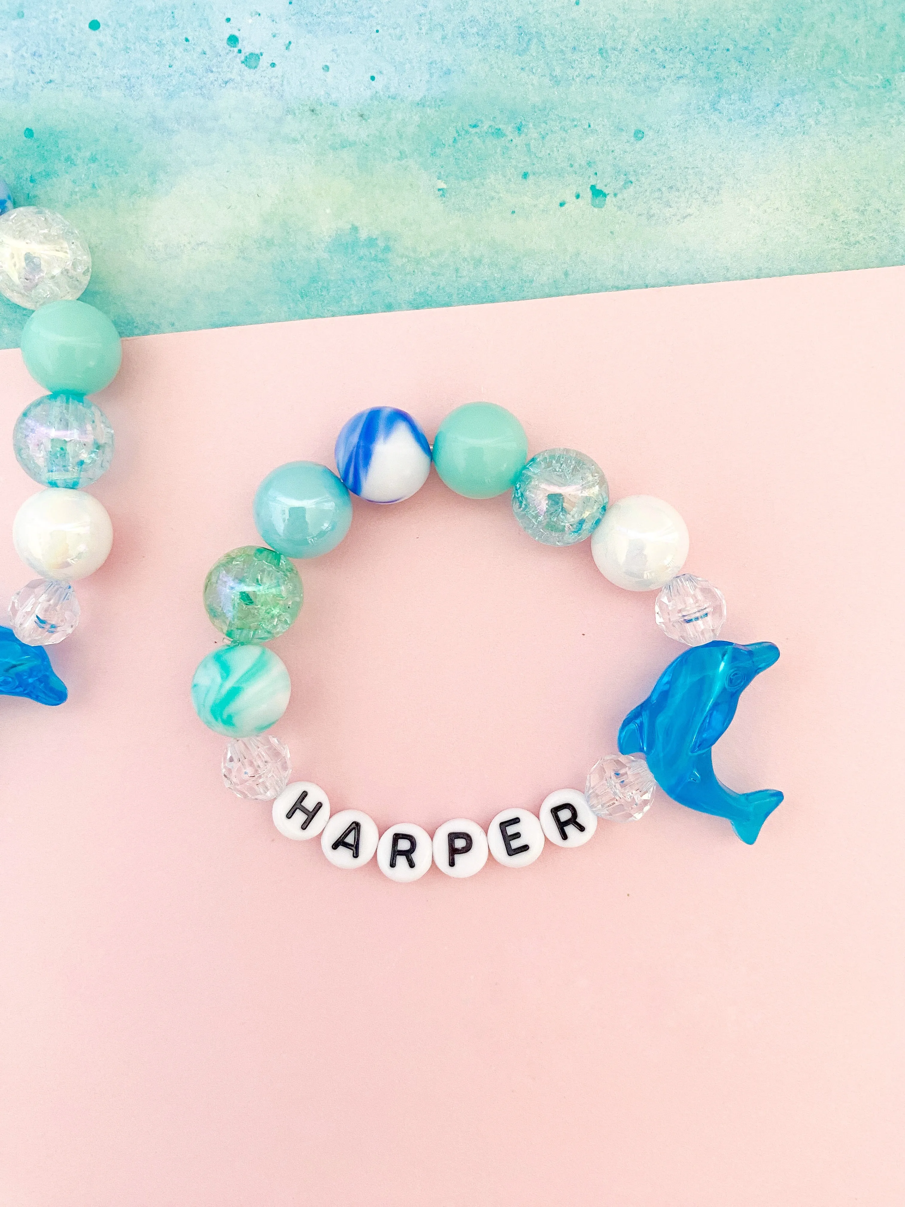 Blue Dolphin Bracelet - Customizable