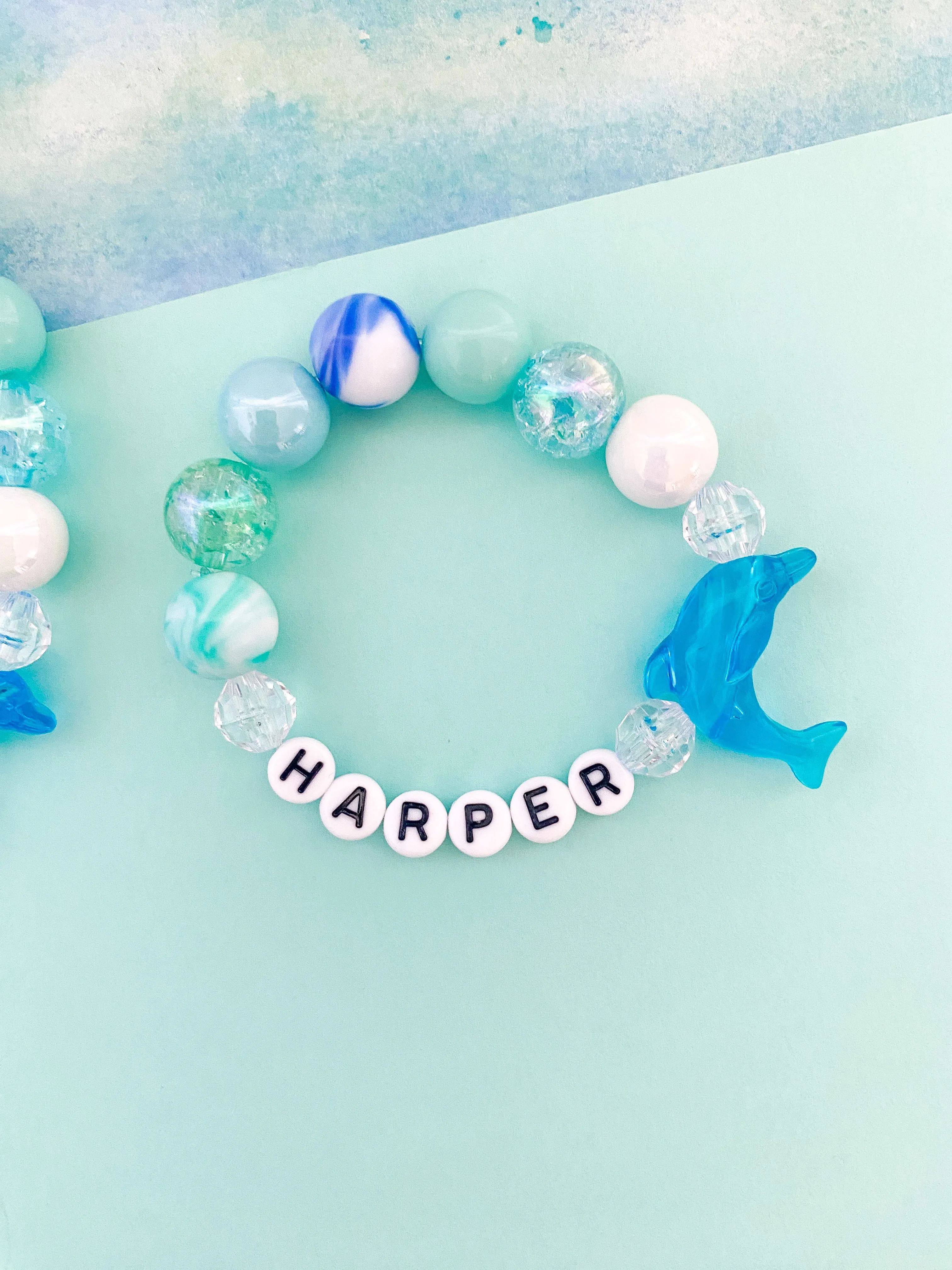 Blue Dolphin Bracelet - Customizable