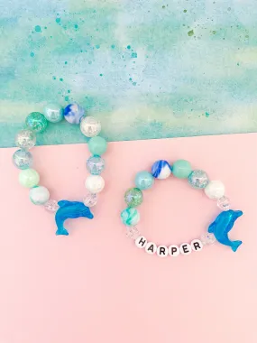 Blue Dolphin Bracelet - Customizable