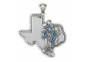 Bluebonnet Pendant Jewelry Sterling Silver Handmade Texas Wildflower Pendant BBD-TXP