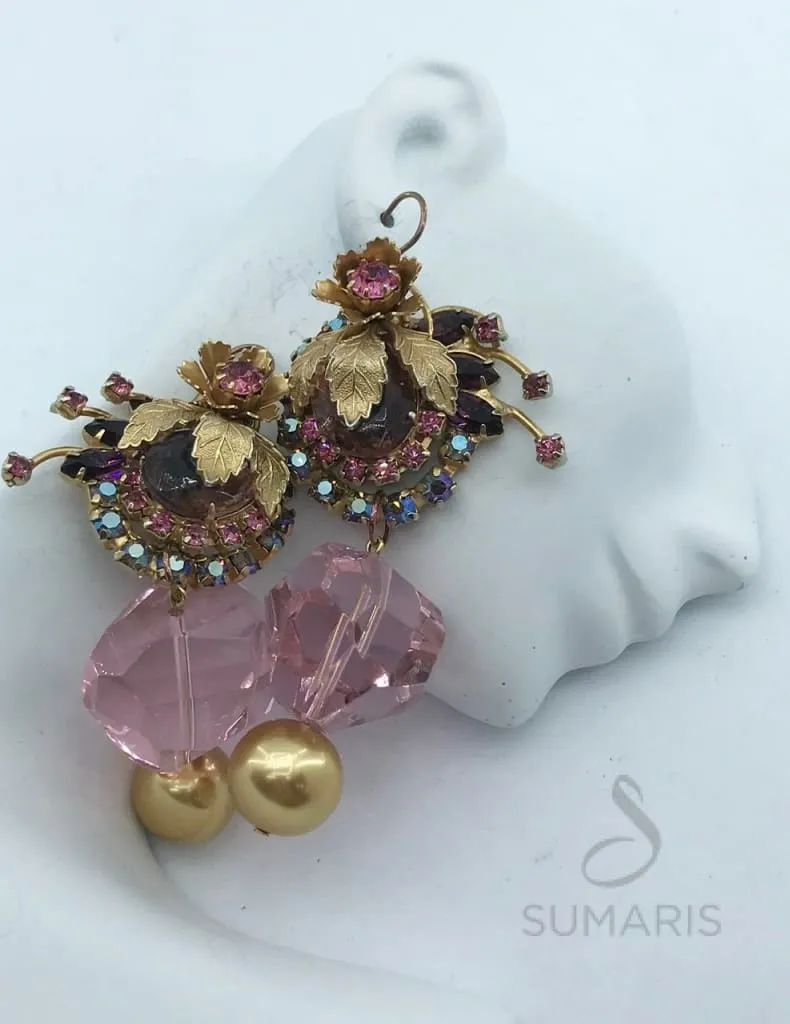 BLUSH OOAK STATEMENT EARRINGS