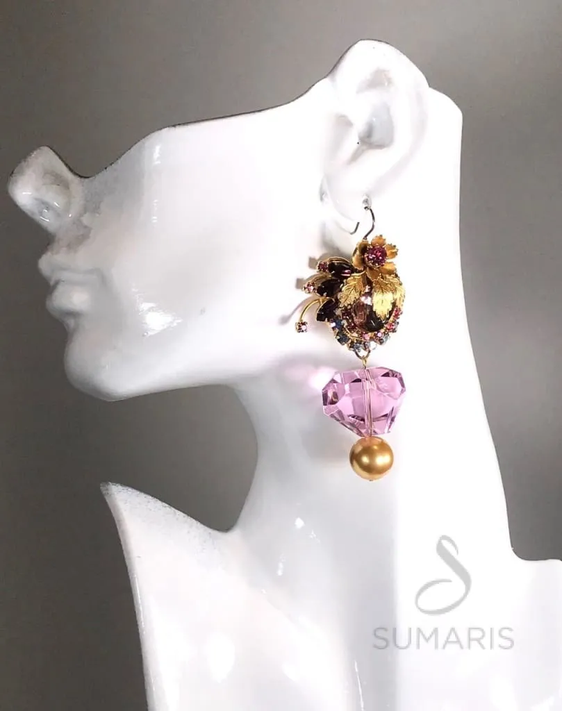 BLUSH OOAK STATEMENT EARRINGS