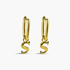 Bold Letter Initial Earrings