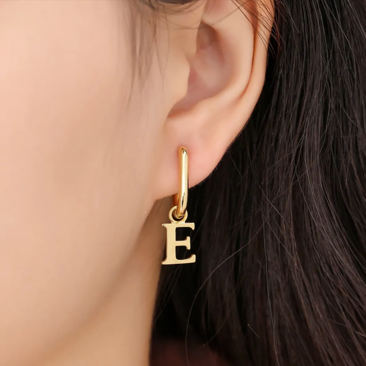 Bold Letter Initial Earrings