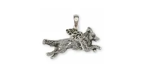 Border Collie Angel Pendant Jewelry Sterling Silver Handmade Dog Pendant BDC41X-AP