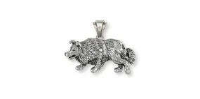 Border Collie Pendant Jewelry Sterling Silver Handmade Dog Pendant BDC5-P