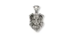 Border Collie Pendant Jewelry Sterling Silver Handmade Dog Pendant BE1-P